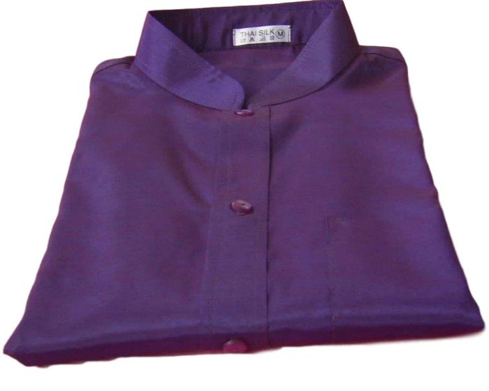 Mens purple silk dress shirt