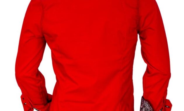 Mens bright red dress shirt