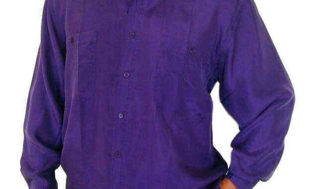 Mens purple silk dress shirt