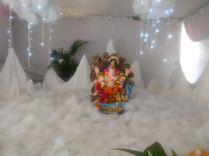 How to make snow mountain for ganpati decoration